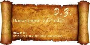 Danczinger Zénó névjegykártya